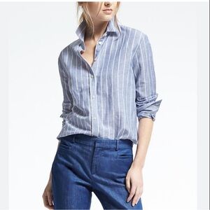 Banana Republic Dillion Classic-Fit Striped Shirt, Size M